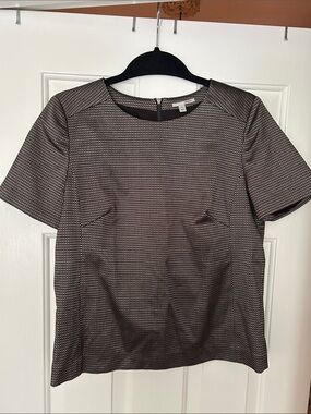 Textured Jacquard Black and Silver Shell Top